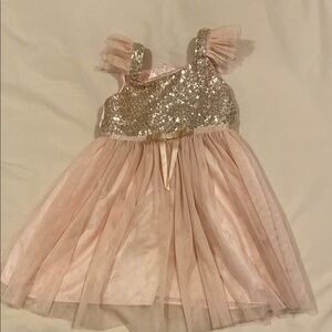 Sequin and Tulle Pink Dress